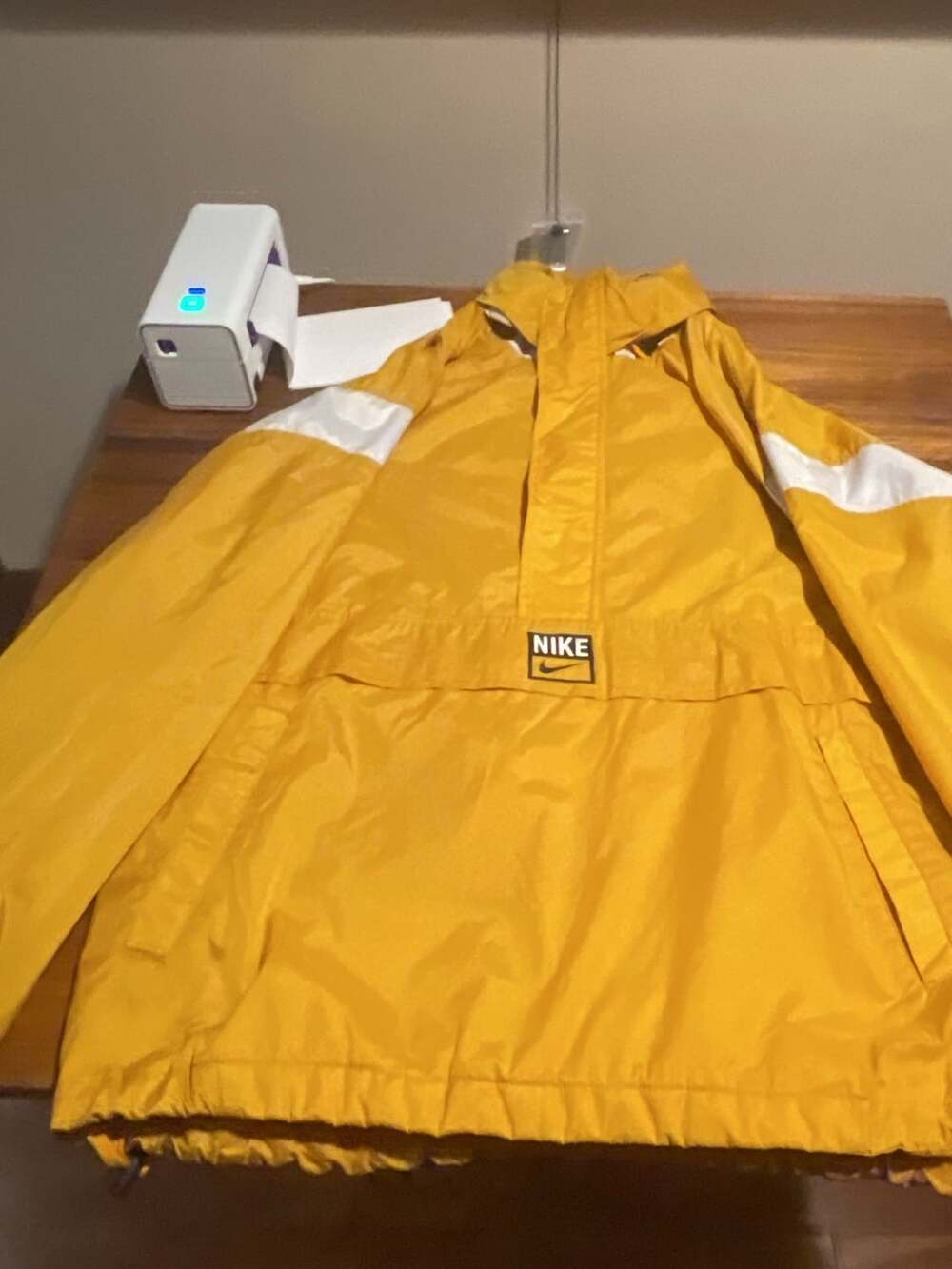 Nike Anorak Windbreaker Jacket Size M Yellow White Pullover 90s